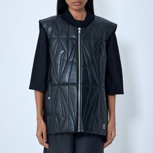 26 SS 몽클레어 x 릭오웬스 Geocamo 플라이트 레더 질렛 베스트 블랙 MU01F1A10 M8116