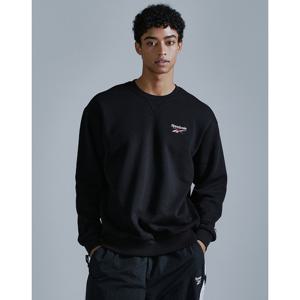 리복 24FW 가격인하투톤 로고 기모 맨투맨 - 블랙 RETS4FM40BK