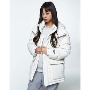 리복  클래식 벡터 볼드넥 후드 다운 자켓 - 아이보리 REJU3FD04I1