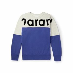 이자벨 마랑 남성 블루 투톤 로고 하울리 맨투맨 SW0031HA A1M06H