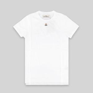 25SS 비비안웨스트우드 3G010017 J001M A401 여성 자수 로고 오브 페루 티셔츠 화이트