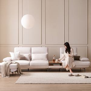 (착불) 헤이미쉬홈 몽드 4인용 아쿠아텍스 이지클린 조야 패브릭 수납선반 스윙 소파