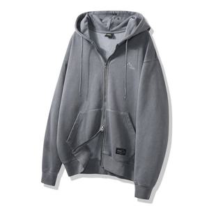 지프 남녀공용 심볼로고 피그먼트 오버핏 투웨이 후드 집업 JQ5TZU612GR