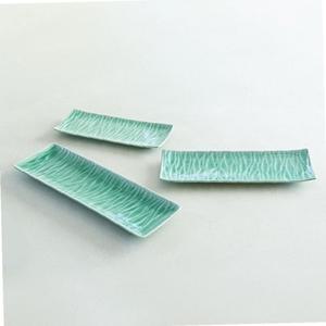 이천도자기 비취연 굽직사각 도마접시 1호 34cm 그릇