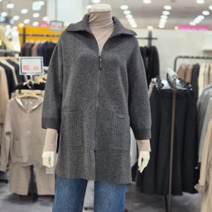 [레노마레이디]하이넥 집업 롱 가디건 R3G42KCD020