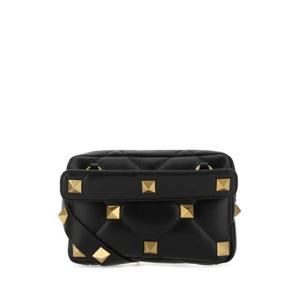 발렌티노 가라바니 남성 블랙 Roman 레더 스터드 클러치 WY0B0B26DUA 0NO