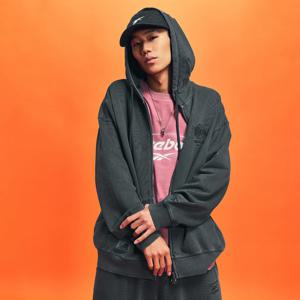 [리복]가먼트다잉 후드 집업 - 차콜 REJU6EZ20BK