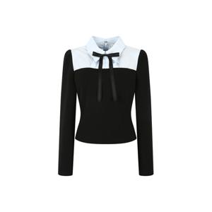 [제이제이 지고트]리본 장식 배색 레이어 블라우스(GPAA0BL121