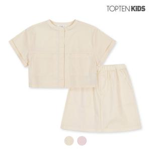 [탑텐키즈][탑텐키즈] 여아 화섬 반팔 셋업_MKD2IP2211