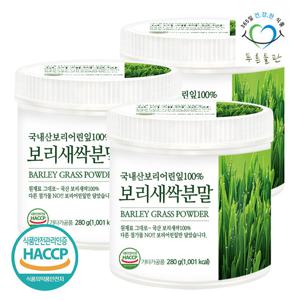 푸른들판 국산 새싹보리 분말 280gx3통 보리새싹 가루 100%