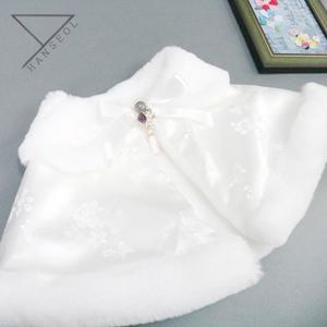 한설한복 깨끗한 화이트 털배자 망토 705.M _브로치포함