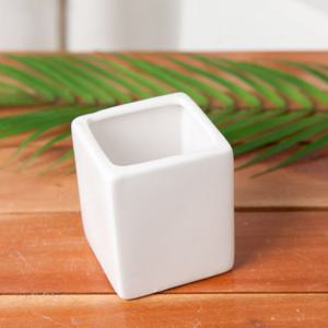 도자기 사각 화분 화이트 중 7x8cm 조화꽃 전용 다육 인테리어 장식 소품 원예 용품