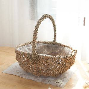왕골 꽃바구니 쥬티과일바구니 대 45x41cm 라탄 인테리어 장식 소품 용품 DIY 바스켓