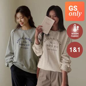 [GS단독-저스트원] 1&1 산타모니카 자수 맨투맨-4계절/기모 선택가능