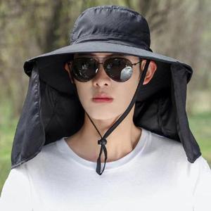 성인플랩캡 햇빛가리개모자 썬바이저 방수 블랙