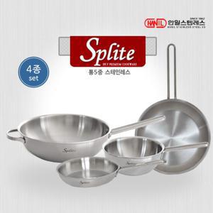 한일스텐레스 스플릿 인덕션 통5중 304스텐 후라이팬 4종 후20+28+웍20+28