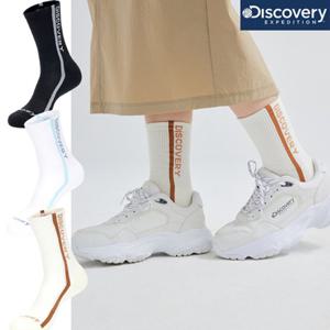 디스커버리 24년 이월/할인 여성 라인포인트 하이삭스 양말/땀흡수건조/발등메쉬/쿠셔닝 DXSO7054N