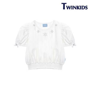 [트윈키즈]캐릭터 퍼프 소매크롭티(TAMT4T16_WH)