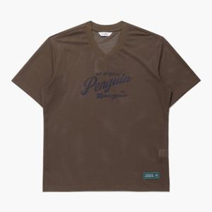 [먼싱웨어]남성 메쉬 브이넥 반팔티셔츠 브라운(MQ221PTS48)