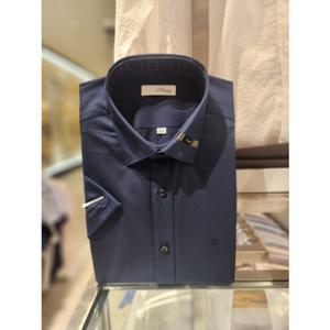 듀퐁셔츠 슬림핏 반팔 SE5MM21HS307SNY 네이비 스트레치원단 2025신상품 선물용