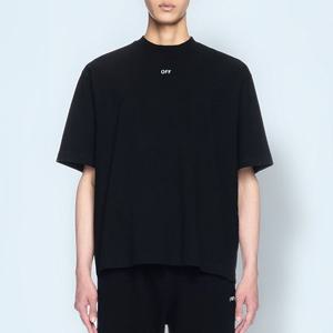 26 SS 오프화이트 Vibe Arrow 바이브 애로우 로고 코튼 티셔츠 블랙 OMAA120S25JER00F