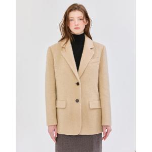 질스튜어트 뉴욕 여성 24FW 스테디셀러 베이지 포켓 울혼방 하프코트 WJCO4D250I2