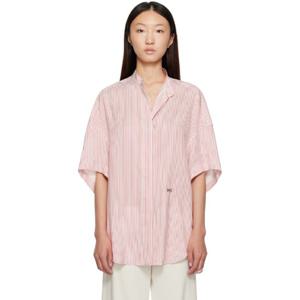 25 FW 스텔라 매카트니 여성 레드   화이트 스트라이프 셔츠 252471F109004