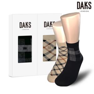 닥스양말 남여혼합2족 선물세트 사각라인 닥스체크 25342