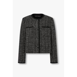 지컷 (7255310104) 라운드 넥 체크 트위드 자켓