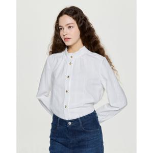 헤지스 여성 25FW 러플 블라우스 화이트 HSSH5D901WT