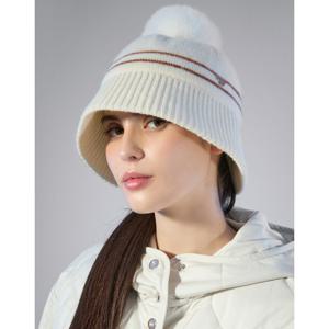 닥스 골프 여성 25FW PREMIUM 화이트 FUR방울 니트햇 DNHE5F753OW