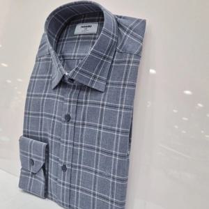 [레노마셔츠]슬림핏/ 면100/체크 긴소매 셔츠 RLFSL0138 BU_US