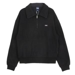 M 휠라긴팔티 KQC FS2POG4151F-BLK 여성기모 베이직 반집업 맨투맨