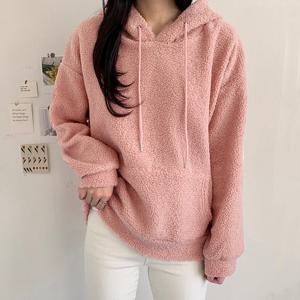 [올리비에스클로젯] 심플 인조양털 후드 티셔츠_O2111TS602D