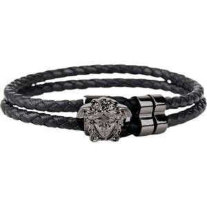 베르사체 메두사 블랙 가죽 팔찌 DG05579 DMTN D41UB