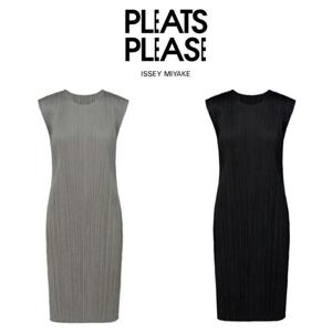 플리츠플리즈 이세이미야케 원피스 베이직 반팔 드레스 그레이 블랙 JH113-12 15
