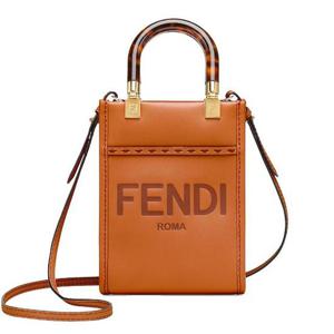 펜디 로고 미니 선샤인 쇼퍼 숄더백 브라운 8BS051 ABVL F0PWZ