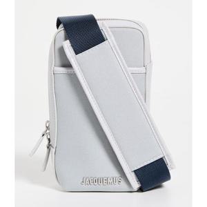 자크뮈스 르지아르디노 로고 패치 캔버스 가죽 슬링백 크로스백 스카이블루 225BA030 3039 910