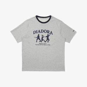 디아도라반팔티 AQS D5121LRS21MGL 테니스 스윙 링거 반팔 티셔츠 GREY