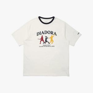 디아도라반팔티 AQS D5121LRS21OWH 테니스 스윙 링거 반팔 티셔츠 OFF WHITE