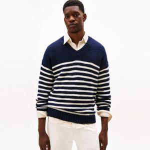 [공식][타미힐피거] 플레임 브이넥 스웨터 (T12F7KPO670MT10A4)