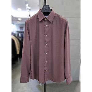 바쏘옴므 세이브존03 바쏘옴므 남자 셔츠 버건디 캐주얼 긴팔 무지 남방 BSAGZ3TD27A