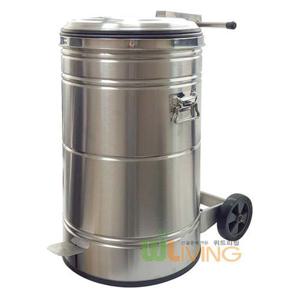 이동식 페달형 스텐휴지통(385x690/80리터) 스텐내통없음 WL-1962 쓰레기통 업소용 페달형쓰레기통 휴지통 재떨이 뱅뱅이 뚜껑