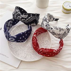 페이즐리 패턴 꼬임 넓은 머리띠 URK170 band 헤어밴