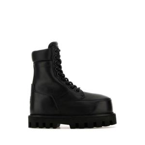 알렉산더맥퀸 여성 블랙 가죽 컴뱃 부츠 808135WHABC 1000