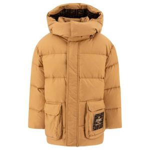 펜디 키즈 남아 베이지 로고 롱 패딩 JUA176AS56F1F4G