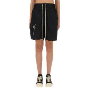 릭오웬스 X 챔피온 여성 블랙 로고 트레이닝 쇼츠 CW01E1681_CHNY09