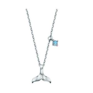 [로이드] 로이드 10K 행운의 고래꼬리 터키석 화이트골드 목걸이 LNT17056T