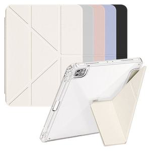 아이패드에어4 5 6 7세대 11 (M2/M3) 세로거치 투명 젤하드 스마트 커버 케이스 ID-84