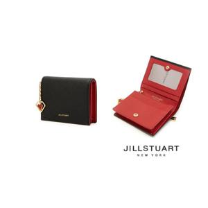 [질스튜어트]블랙 사피아노 가죽 참장식 반지갑 JAWA4E774